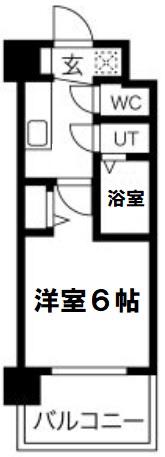 ドルチェヴィータ北浜(1K/9階)の間取り写真