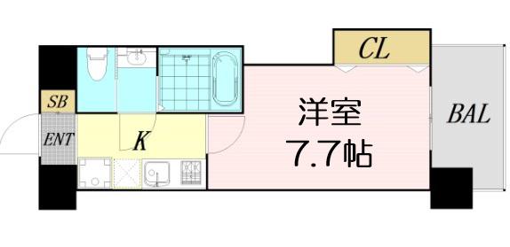 LUXE新大阪1(1K/9階)の間取り写真