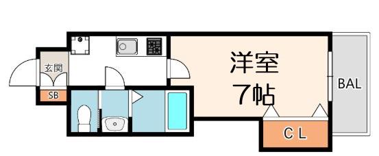 LUXE大正(1K/12階)の間取り写真