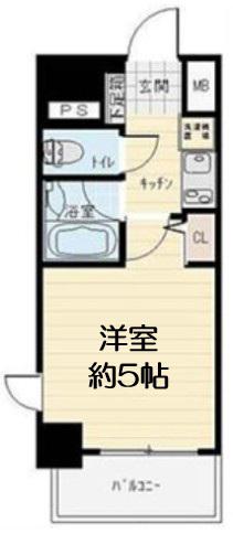 エスリード梅田新道第2(1K/4階)の間取り写真