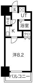 SWISS難波西(1K/12階)の間取り写真