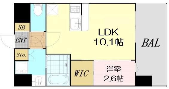 セレニテ十三ミラク(1LDK/9階)の間取り写真