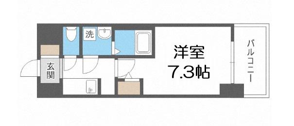 LA DOUCEUR西天満(1K/4階)の間取り写真