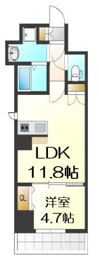 L-IDEA OTEMAE(1LDK/14階)の間取り写真