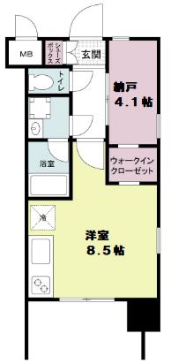 レジディア新大阪(ワンルーム/12階)の間取り写真