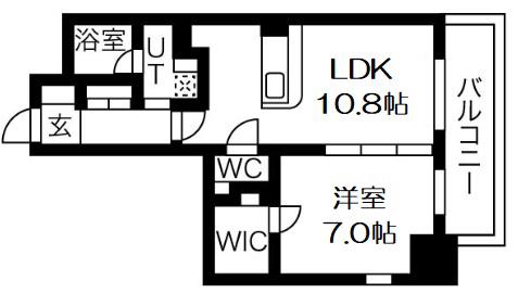 アプリーレ堺筋本町(1LDK/15階)の間取り写真