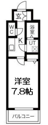 レジュールアッシュPREMIUM TWIN-1(1K/6階)の間取り写真