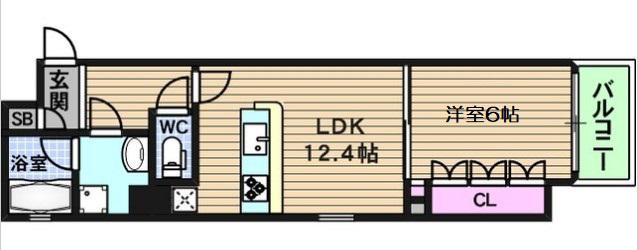 アーバネックス心斎橋(1LDK/11階)の間取り写真
