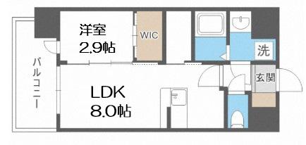セレニテ天六ミラク(1LDK/7階)の間取り写真