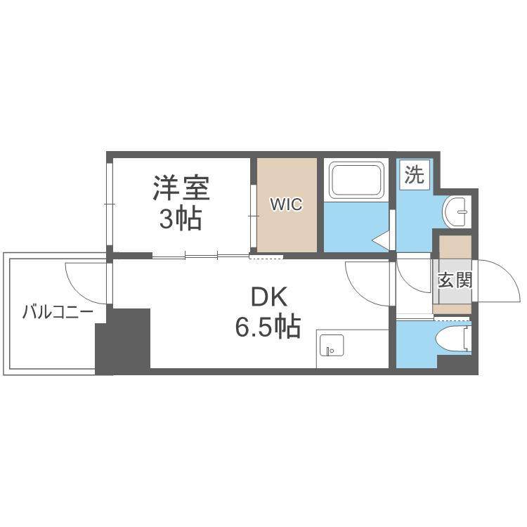 セレニテ堺筋本町リアン(1DK/7階)の間取り写真