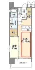 OPUS RESIDENCE SHINSAIBASHIサウス(1LDK/3階)の間取り写真