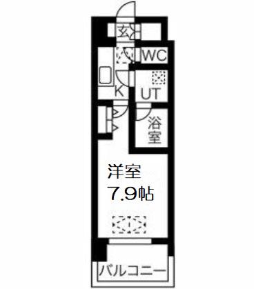 ノース VILLAGE 伍番館(1K/10階)の間取り写真