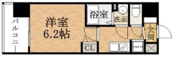 プレサンス南森町駅前(1K/6階)の間取り写真