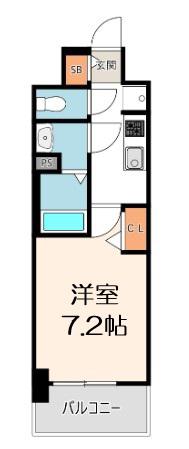 プレサンス大国町ラヴェニール(1K/15階)の間取り写真
