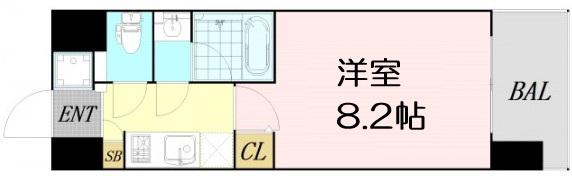 スプランディッド十三本町(1K/12階)の間取り写真