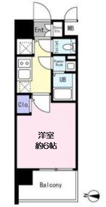 エスリード難波VALORE(1K/3階)の間取り写真