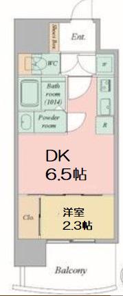 セレニテ梅田北グランデ(1DK/2階)の間取り写真