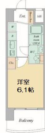 セレニテ梅田北グランデ(1K/13階)の間取り写真