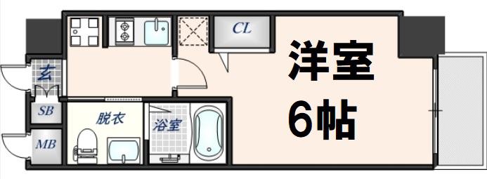 エステムコート難波Ⅳアトリ(1K/11階)の間取り写真