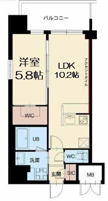 グランカーサ新大阪サウス(1LDK/9階)の間取り写真