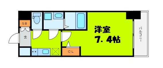 アプリーレ中之島(1K/3階)の間取り写真