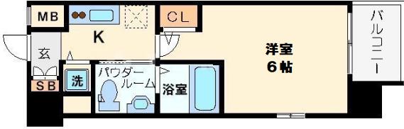 エスリード新大阪ノース(1K/6階)の間取り写真