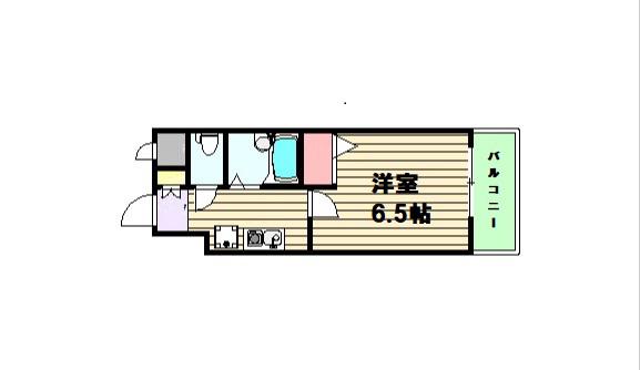 HOPECITY天神橋(1K/4階)の間取り写真