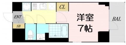 CITY LUX NAMBA サウス(1K/10階)の間取り写真