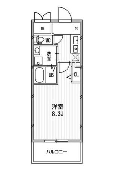 アスリート本町リバーウエスト(1K/8階)の間取り写真