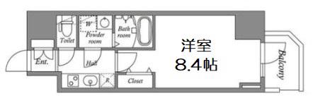 MELDIA CREST TAPP 難波 ウエスト(1K/11階)の間取り写真