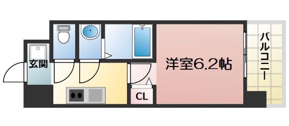 スプランディッド難波2(1K/7階)の間取り写真