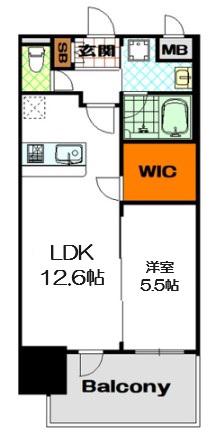 プレサンス心斎橋ニスト(1LDK/12階)の間取り写真