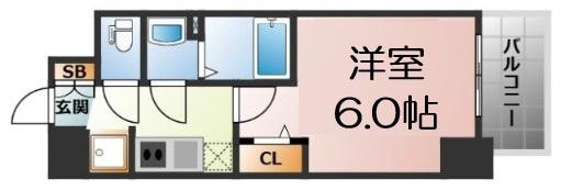 ファステート難波ヴィラント(1K/2階)の間取り写真