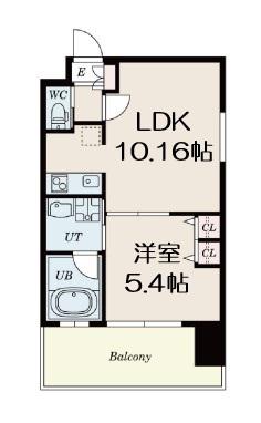 アプリーレ南堀江(1LDK/12階)の間取り写真
