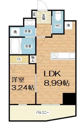 ARTIZA西長堀(1LDK/5階)の間取り写真