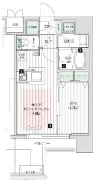 アーバネックス新大阪(1LDK/6階)の間取り写真