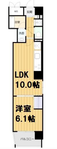 ルヴェール新大阪(1LDK/6階)の間取り写真