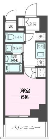クレストコート靱公園 THE CLASS(1K/10階)の間取り写真