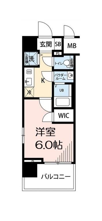 エスリード中之島サウス(1K/8階)の間取り写真