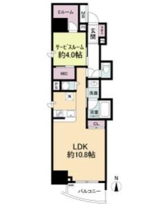 セレニテフラン本町(1LDK/7階)の間取り写真