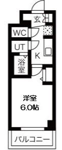 ファステート大正駅前トロフィ(1K/6階)の間取り写真