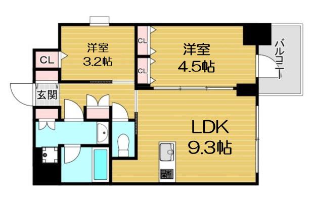 S-RESIDENCE福島DIVERSE(1SLDK/3階)の間取り写真