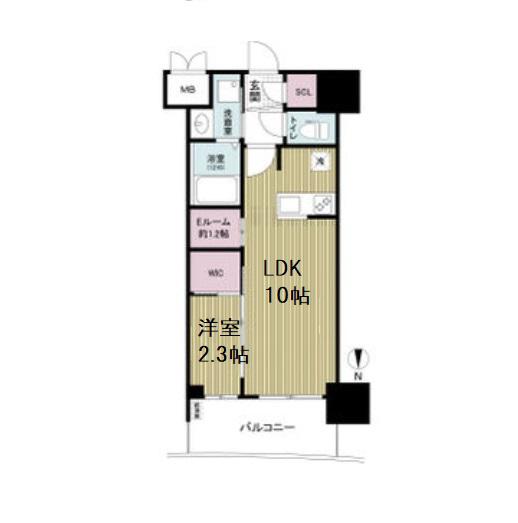 セレニテ本町東リアン(1LDK/6階)の間取り写真