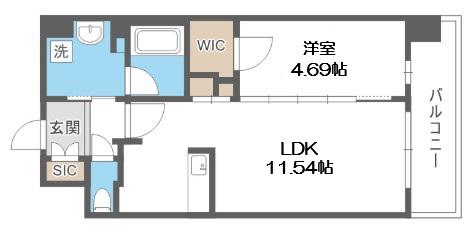 カーサレグラス福島野田(1LDK/7階)の間取り写真