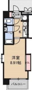 LUXE難波西Ⅲ(1K/8階)の間取り写真