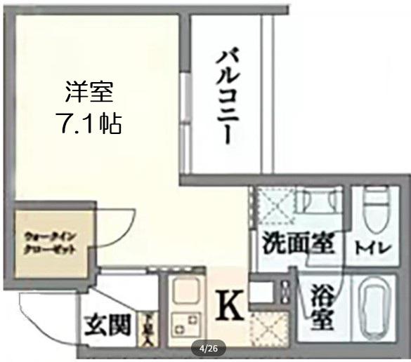 ウェルスクエア都島(1K/2階)の間取り写真