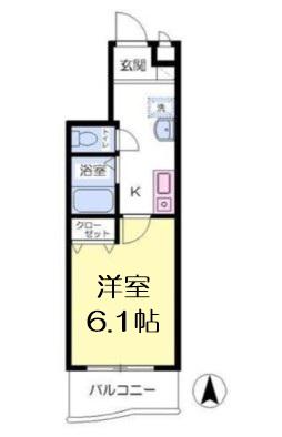 メゾンナカムラ北堀江(1K/1階)の間取り写真