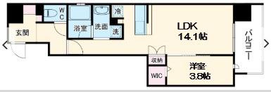 PARK LANE KUJO(1LDK/7階)の間取り写真