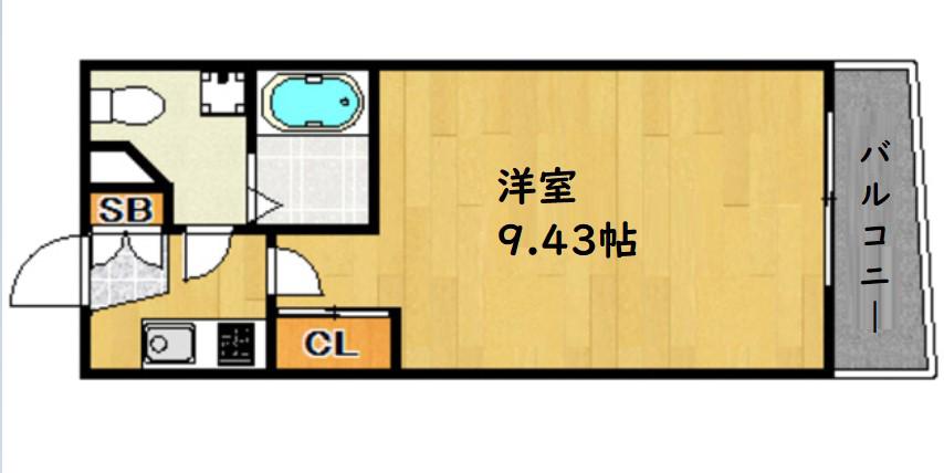SERENITE天六西(1K/8階)の間取り写真