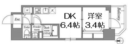 エスリードレジデンス都島デュオ(1DK/7階)の間取り写真